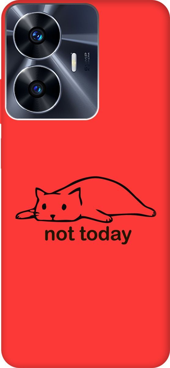 

Чехол на Realme C55 "Not Today" красный, Красный;черный, 159510