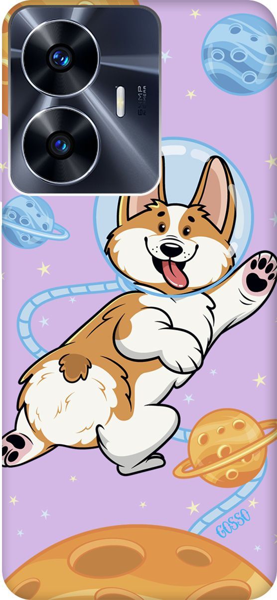 

Чехол на Realme C55 "CosmoCorgi" сиреневый, Фиолетовый;коричневый, 159510