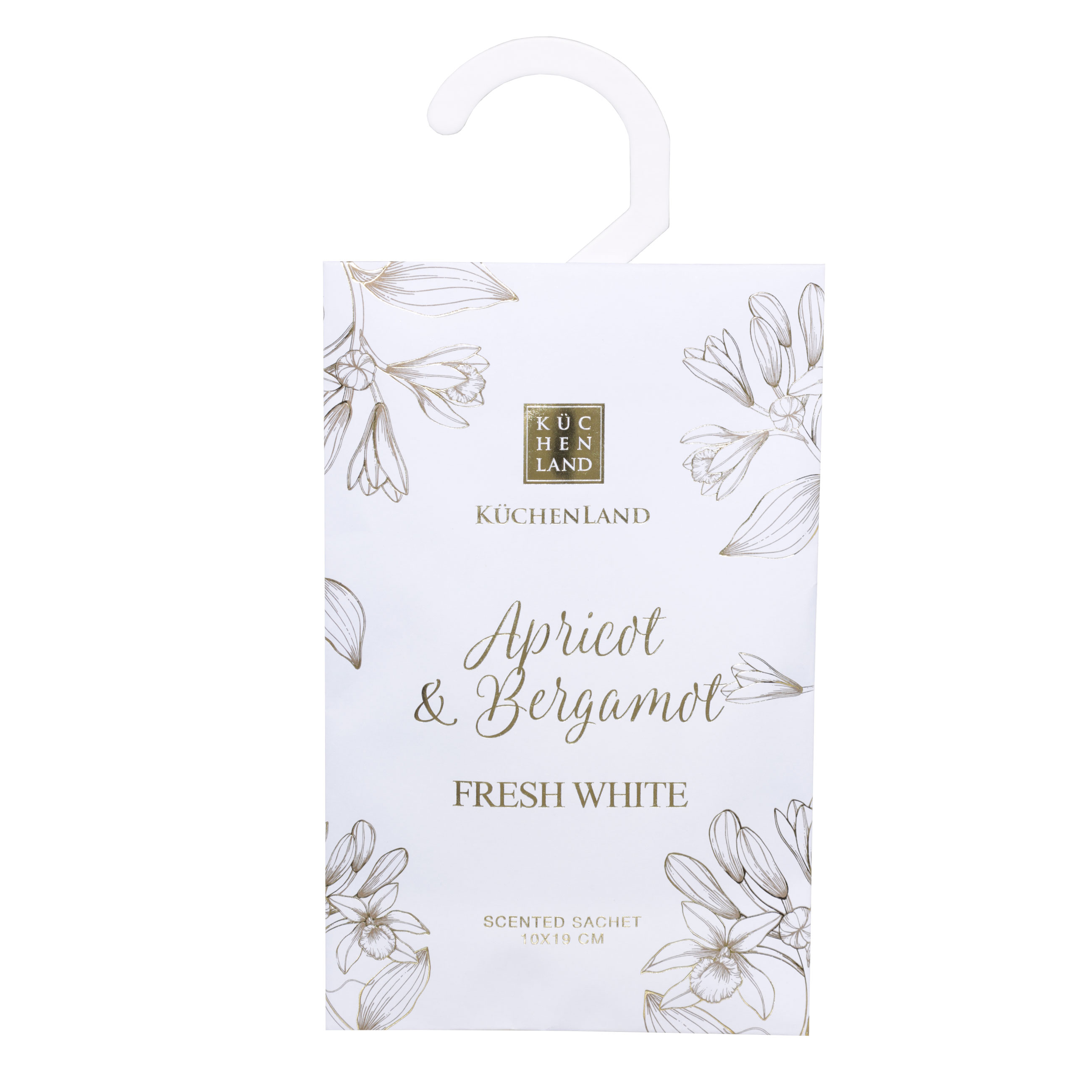 

Саше ароматическое, 10x19 см, подвесное, Apricot & Bergamot, Fresh white