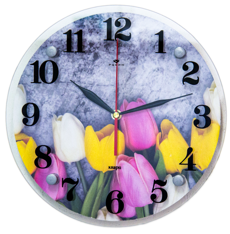 фото Часы настенные 21 век 3030-012 тюльпаны nobrand