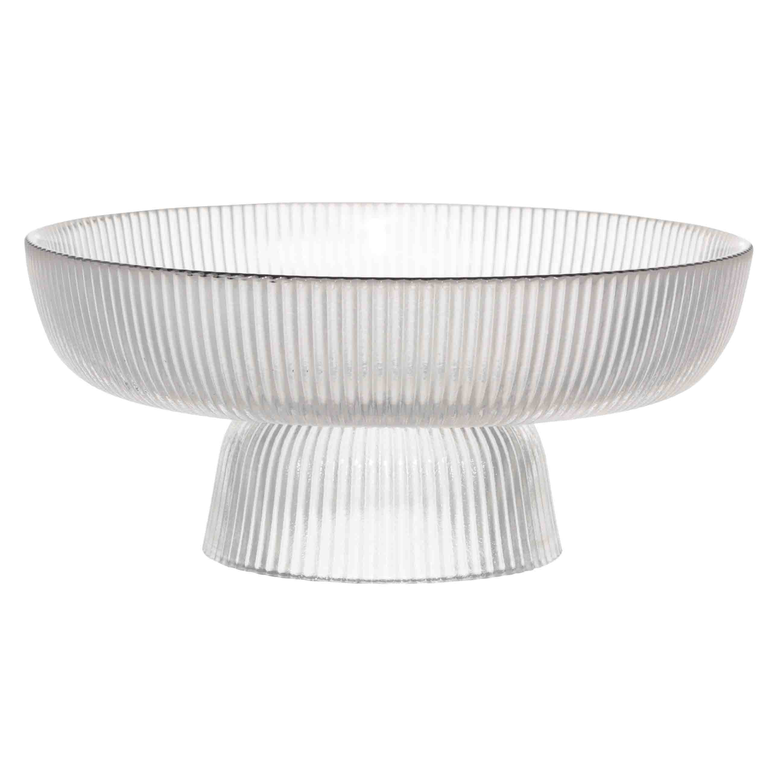 

Блюдо на ножке, 20x8 см, стекло Р, с серебристым кантом, Ribby silver