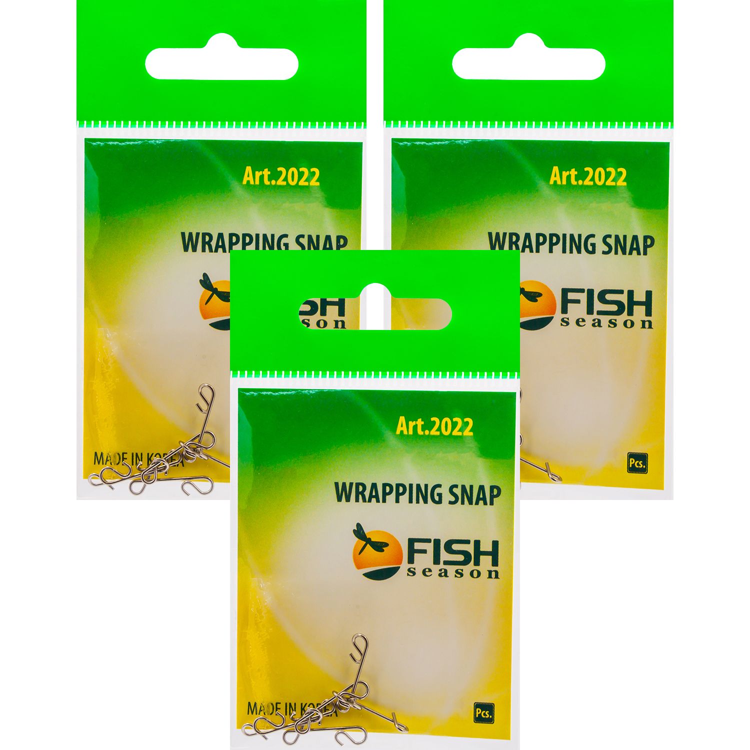 Застёжки безузловые Fish Season WRAPPING SNAP 2022 #L, 25 кг (18 шт/3уп)