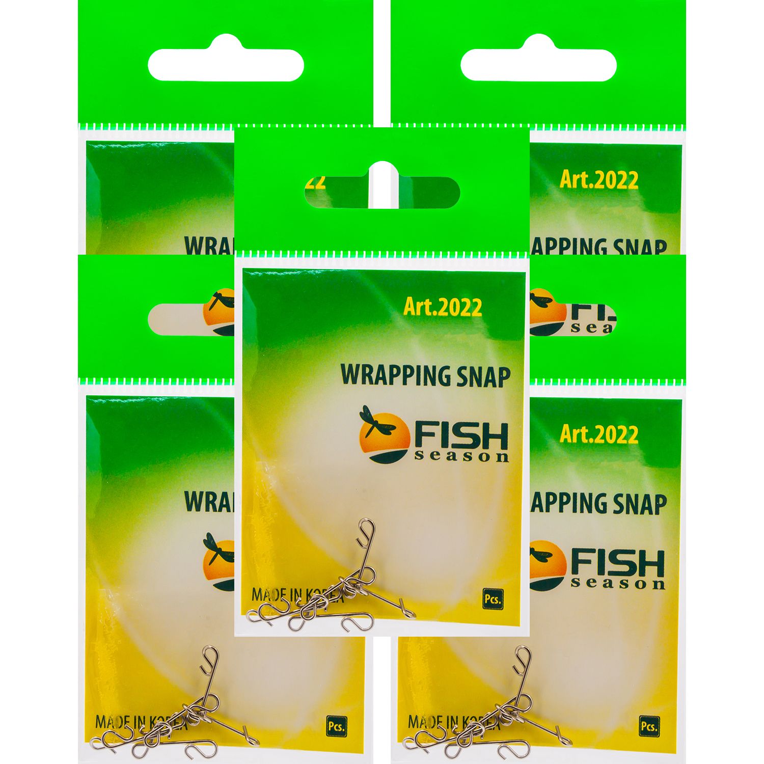 Застёжки безузловые Fish Season WRAPPING SNAP 2022 #M, 18 кг (30 шт/5уп)