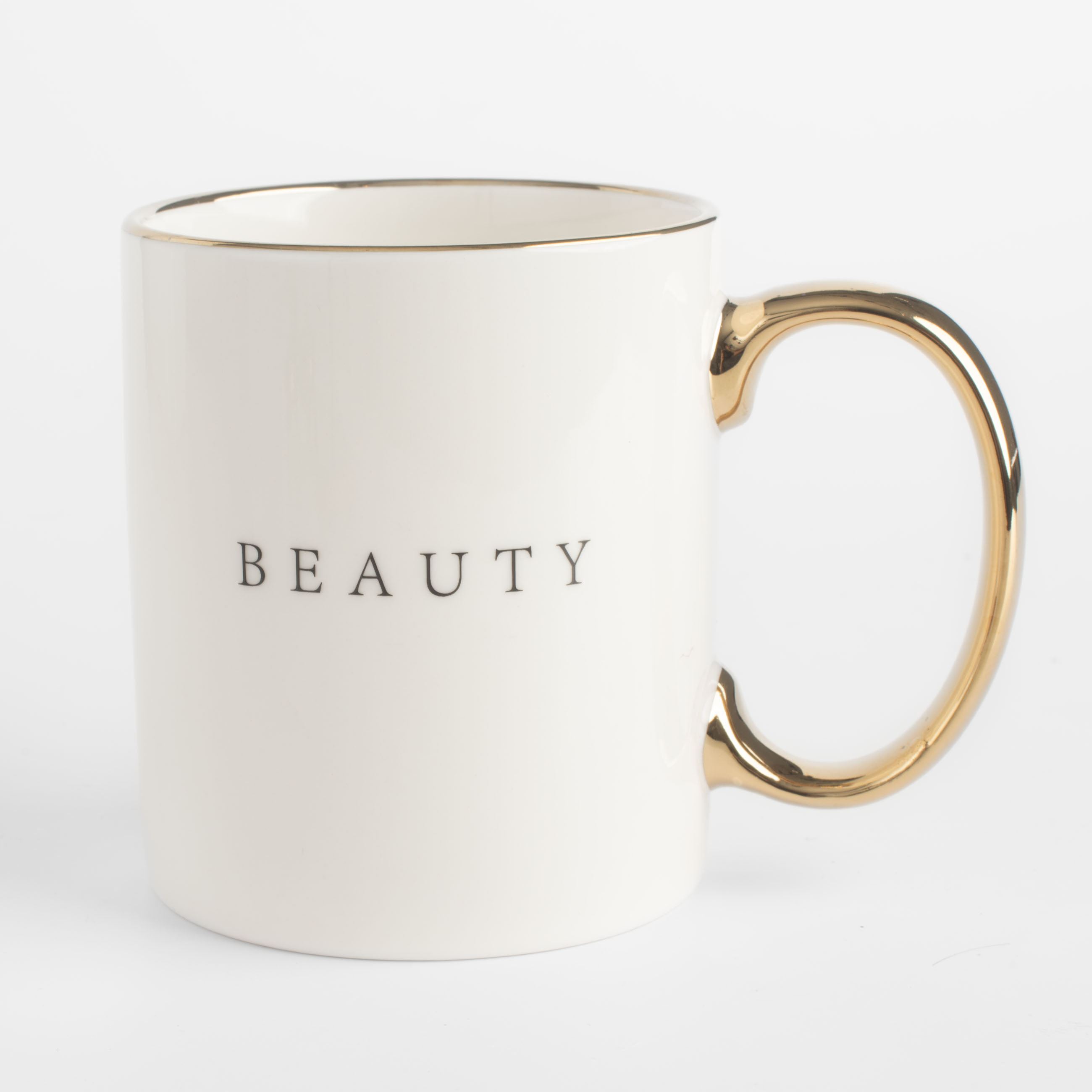 

Кружка, 350 мл, фарфор N, белая, с золотистым кантом, Beauty, Chic