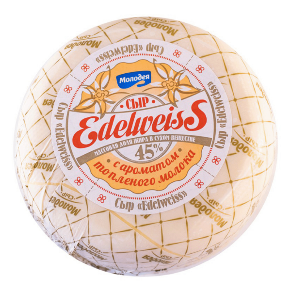 

Сыр твердый Edelweiss Топленое молоко 45% БЗМЖ