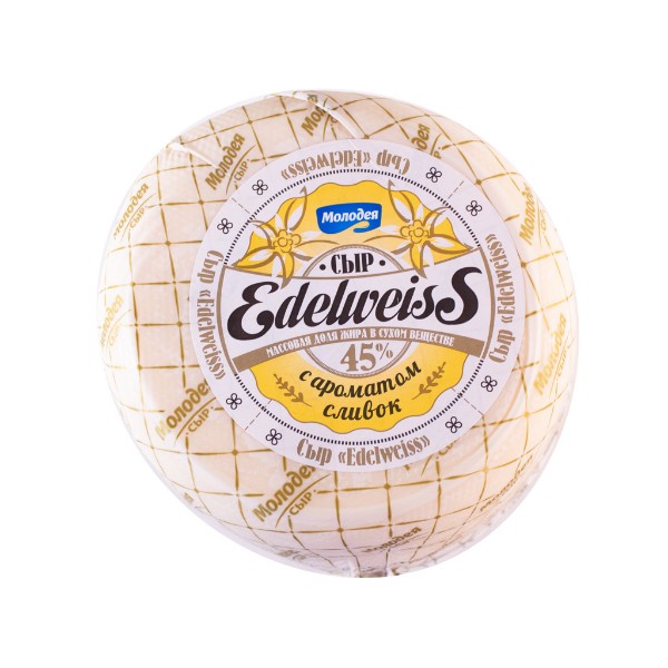 

Сыр твердый Edelweiss Сливки 45% БЗМЖ