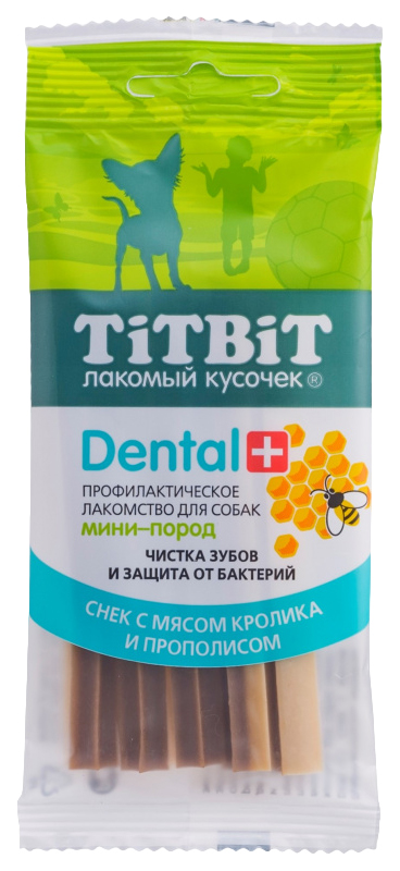 

Лакомство для собак TiTBiT Dental+ Снек c кроликом, 3 шт по 50 г