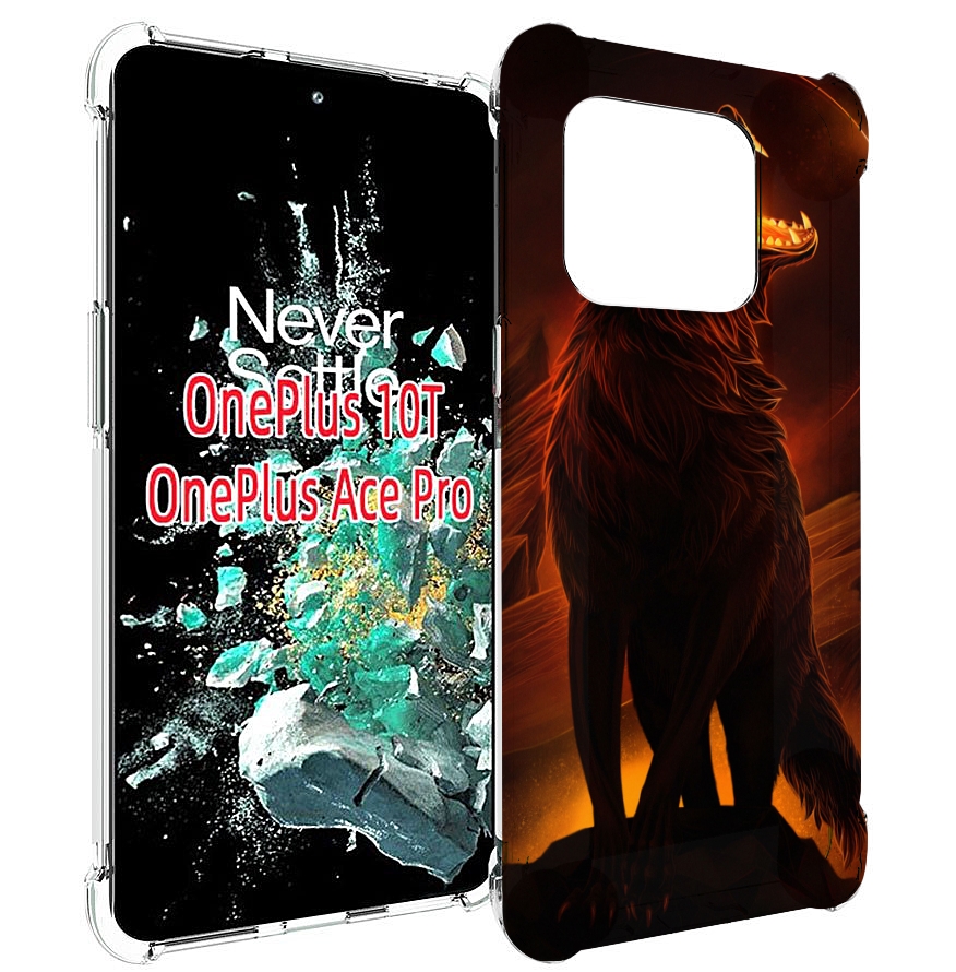 

Чехол MyPads волчара с огнем внутри для OnePlus 10T, Прозрачный, Tocco