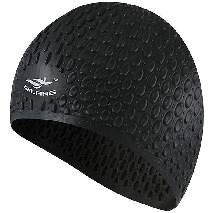 

Шапочка для плавания QILANG силиконовая Bubble Cap (черный), силиконовая Bubble Cap