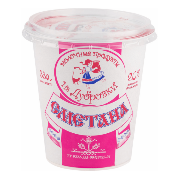 

Сметана Молочные продукты из Дубровки 20% БЗМЖ 300 г
