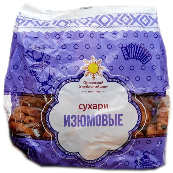 

Сухарики пшеничные Орловский Хлебокомбинат Изюмовые 200 г
