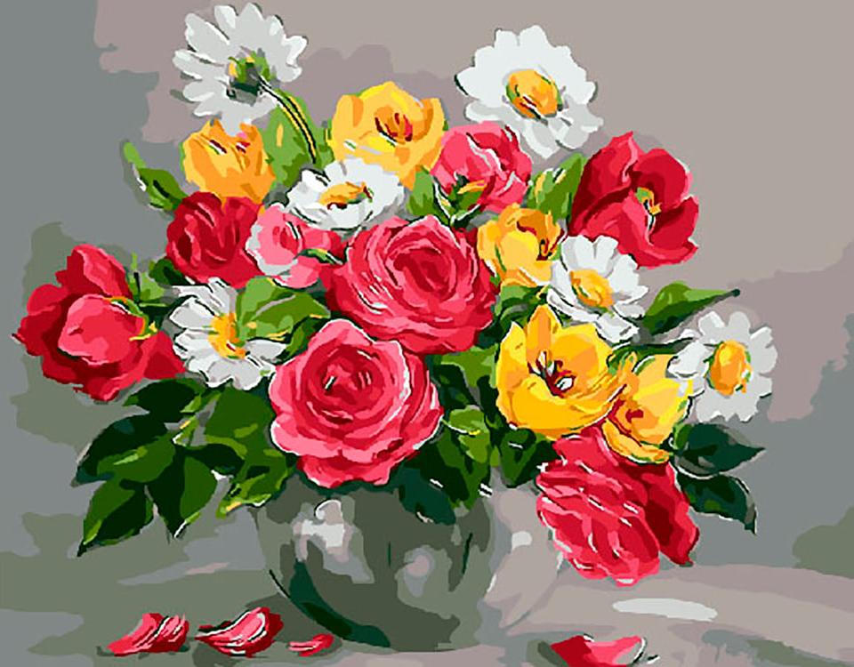 

Картина по номерам ВанГогВоМне Дачный букет, 40x50, Дачный букет