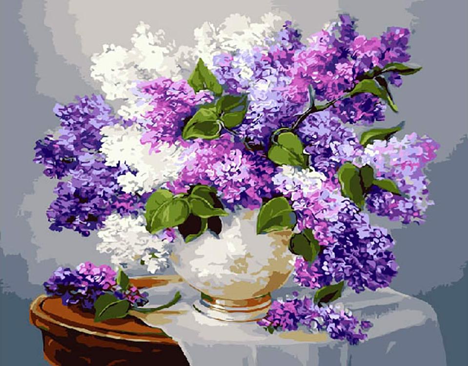 

Картина по номерам ВанГогВоМне Сирень с ветки, 40x50, Сирень с ветки