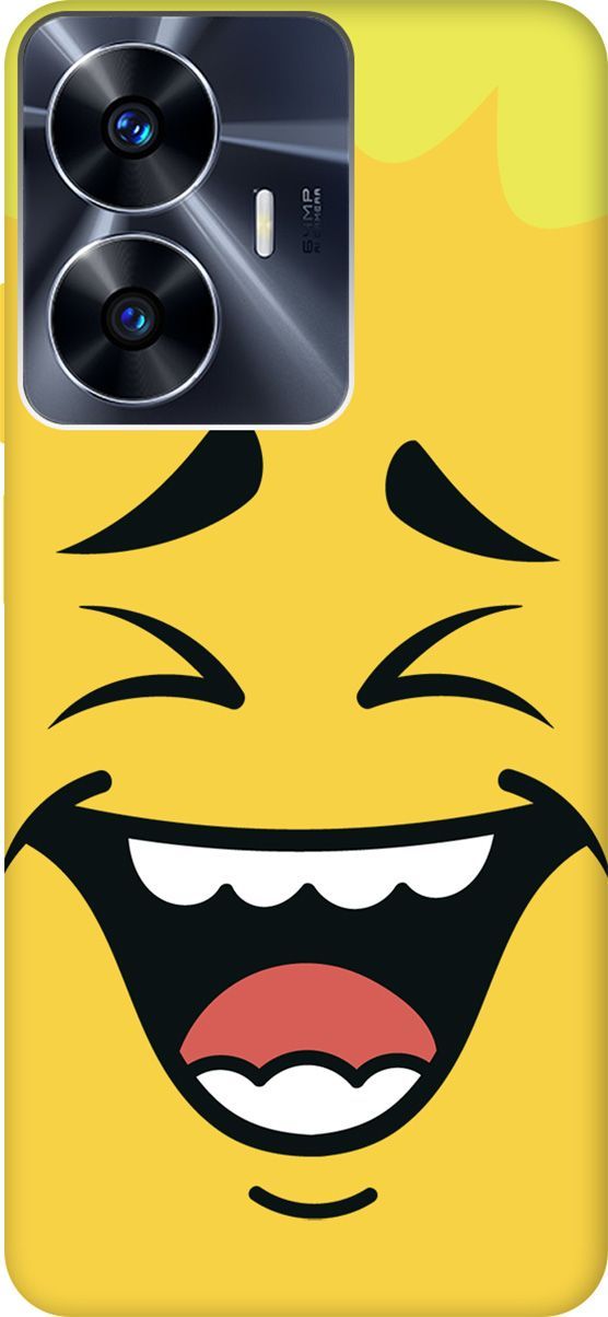 

Чехол на Realme C55 "Laughing Face" желтый, Желтый;белый, 159511