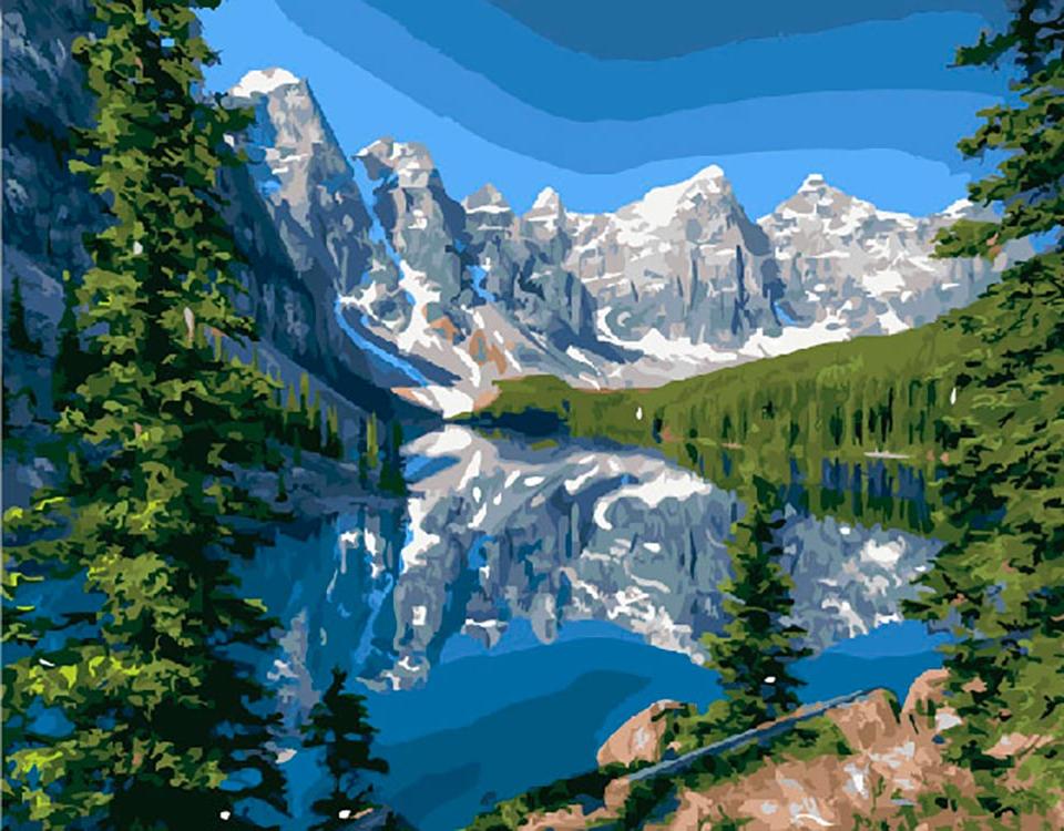 

Картина по номерам ВанГогВоМне Горное озеро, 40x50, Горное озеро
