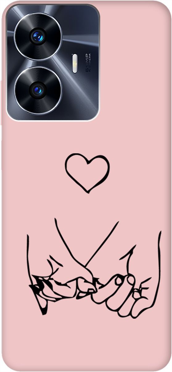 

Чехол на Realme C55 "Lovers Hands" розовый, Розовый;черный, 159511