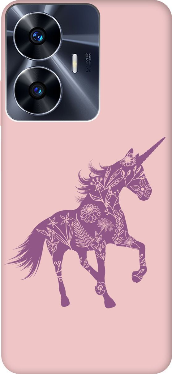 

Чехол на Realme C55 "Floral Unicorn" розовый, Розовый;фиолетовый, 159511