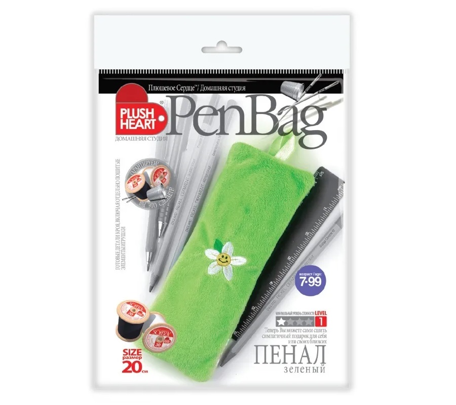 

Пенал Эльф Маркет Плюшевое сердце, зеленый, Ч31038-dg