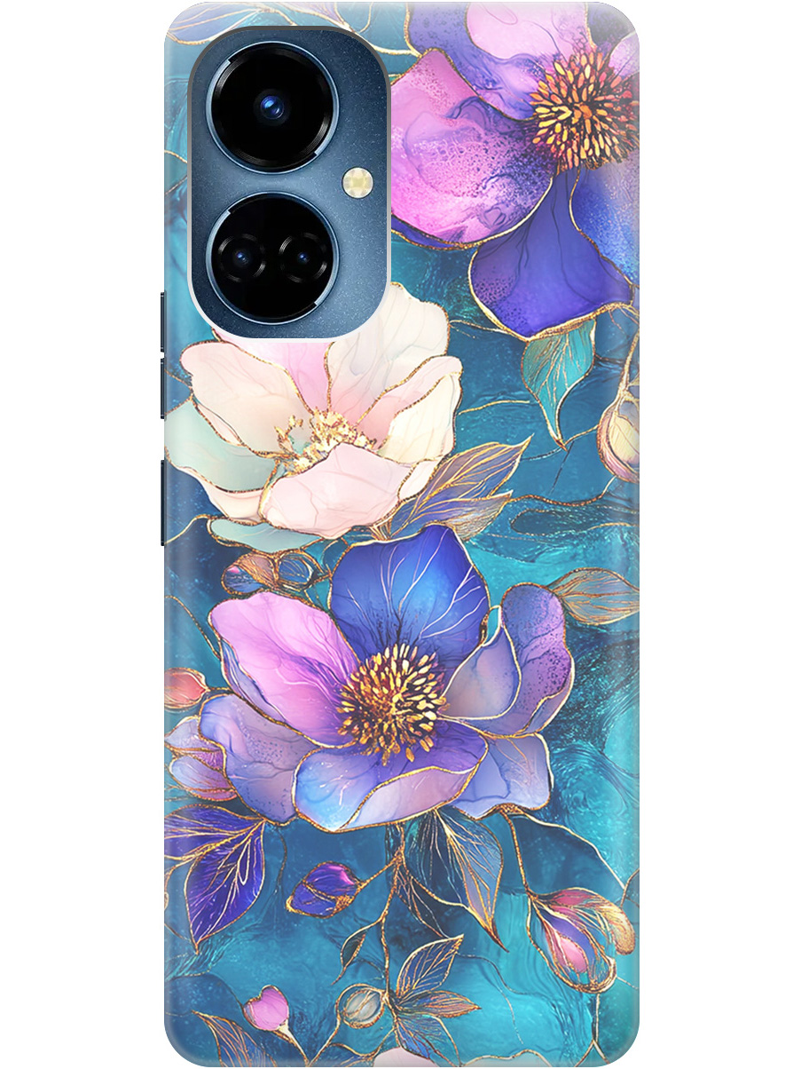 

Силиконовый чехол на Tecno Camon 19 / 19 Pro с принтом "Фиолетовые цветы и листья", Прозрачный;белый;синий, 778675823