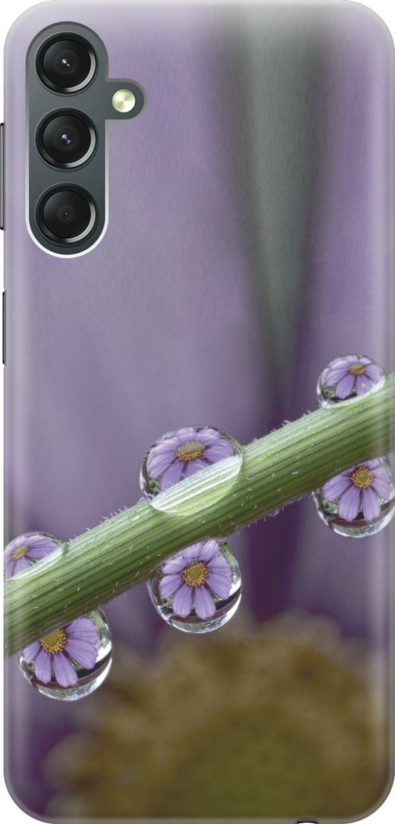 

Чехол на Samsung Galaxy A24 "Сиреневые цветы в каплях", Зеленый;фиолетовый, 159519