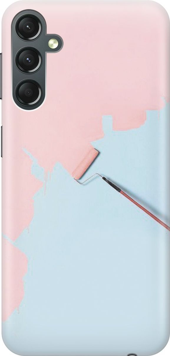 

Чехол на Samsung Galaxy A24 "Голубая стена, розовая краска", Голубой;розовый, 159514