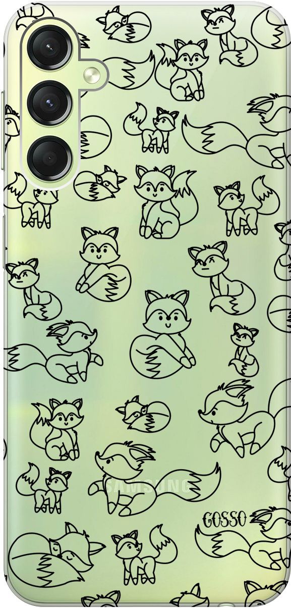 

Чехол на Samsung Galaxy A24 "Funny Foxes" прозрачный, Прозрачный;черный, 159520