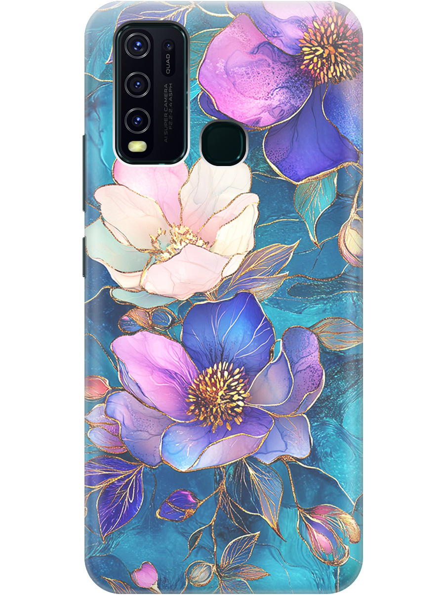 

Силиконовый чехол на Vivo Y30 с принтом "Фиолетовые цветы и листья", Прозрачный;белый;синий, 725455923