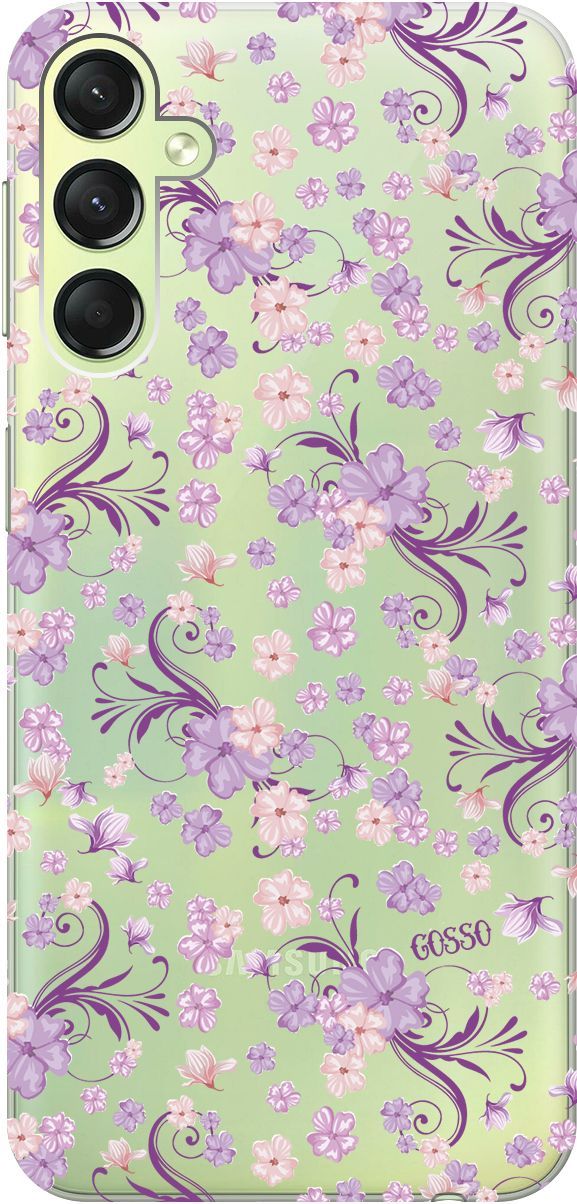 

Чехол на Samsung Galaxy A24 "Lilac Flowers" прозрачный, Прозрачный;фиолетовый, 159520