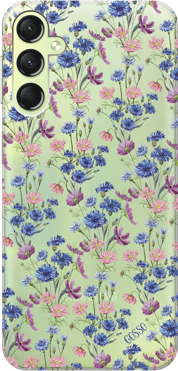 

Чехол на Samsung Galaxy A24 "Lovely Cornflowers" прозрачный, Прозрачный;голубой, 159520