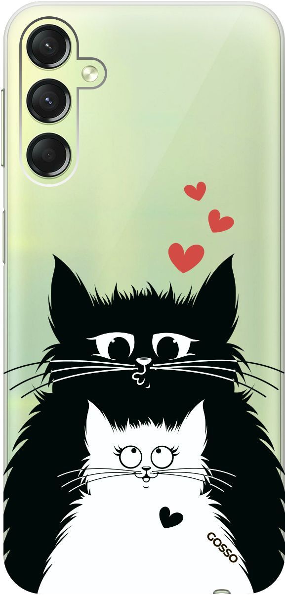 

Чехол на Samsung Galaxy A24 "Cats in Love" прозрачный, Прозрачный;белый, 159520