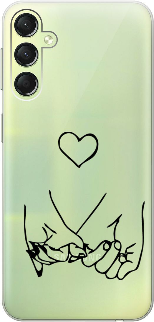 

Чехол на Samsung Galaxy A24 "Lovers Hands" прозрачный, Прозрачный;черный, 159520