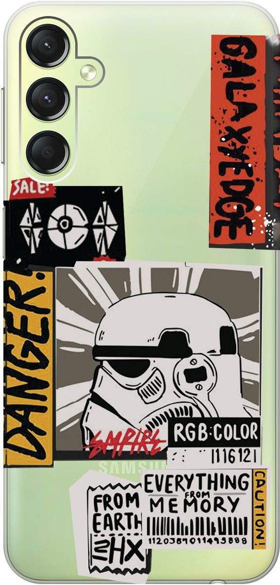 

Чехол на Samsung Galaxy A24 "Stormtrooper Stickers" прозрачный, Прозрачный;белый, 159521