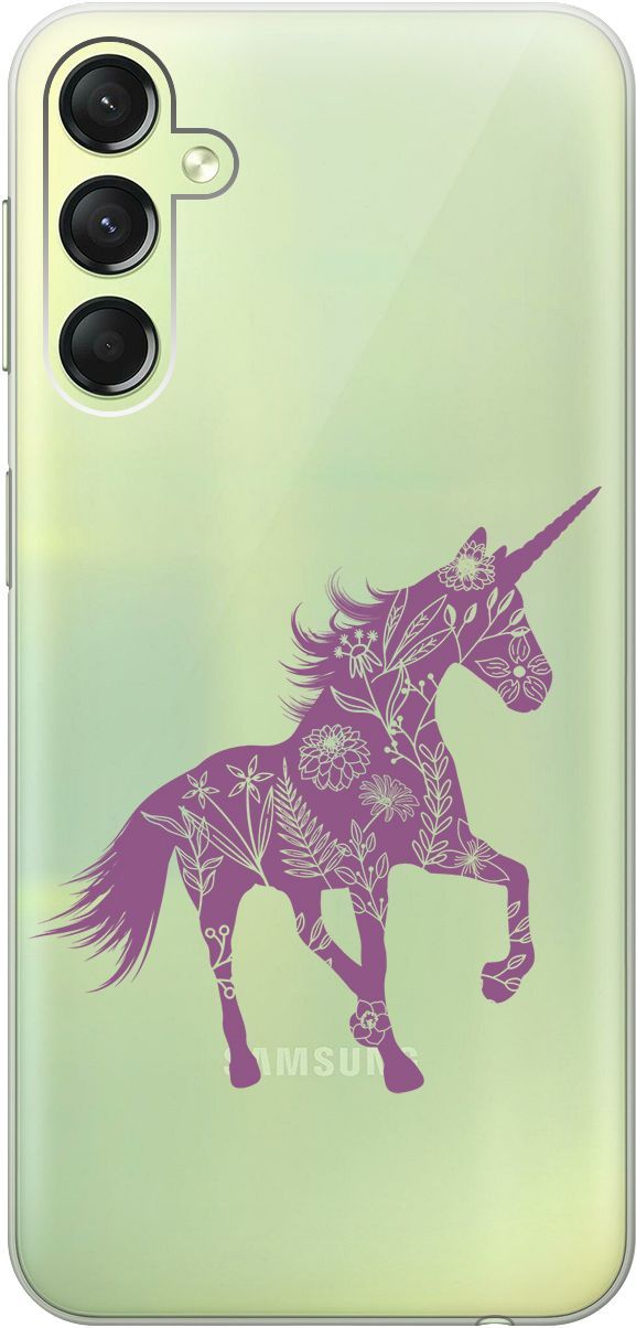 

Чехол на Samsung Galaxy A24 "Floral Unicorn" прозрачный, Прозрачный;фиолетовый, 159521