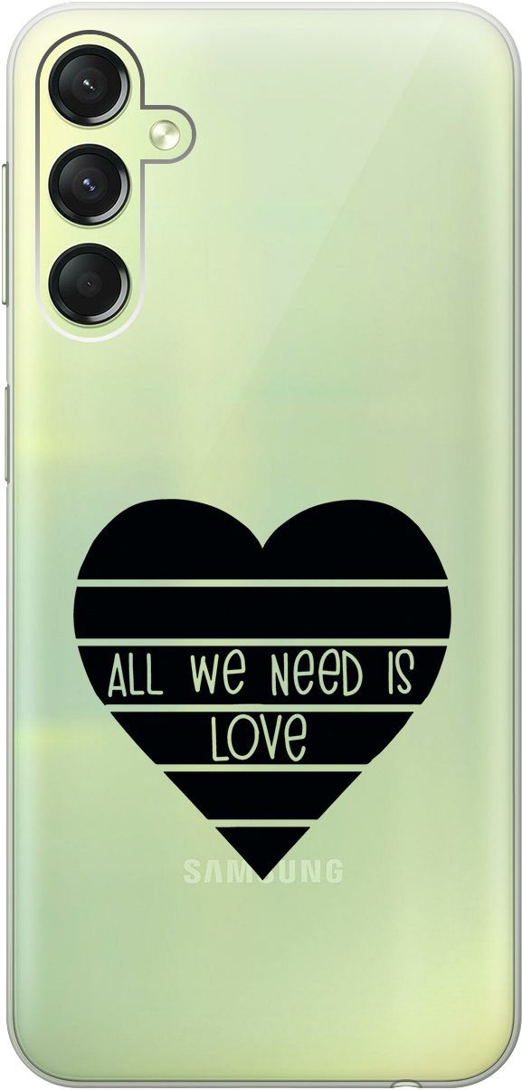 

Чехол на Samsung Galaxy A24 "All We Need is Love" прозрачный, Прозрачный;черный, 159521