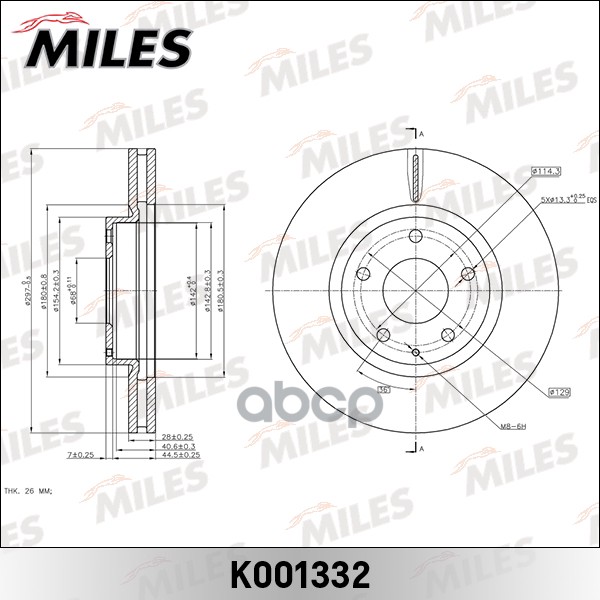 

Диск Тормозной Передний Mazda 6 /Cx-5 (Trw Df8052) K001332 Miles арт. K001332