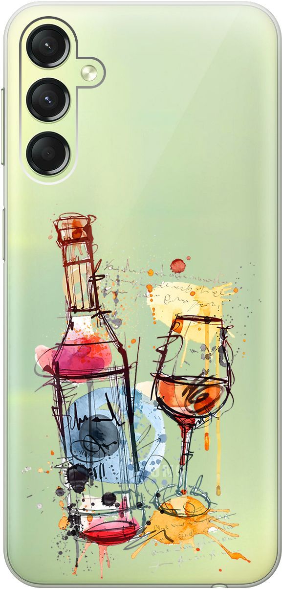 

Чехол на Samsung Galaxy A24 "Aquarelle Wine" прозрачный, Прозрачный;красный, 159521