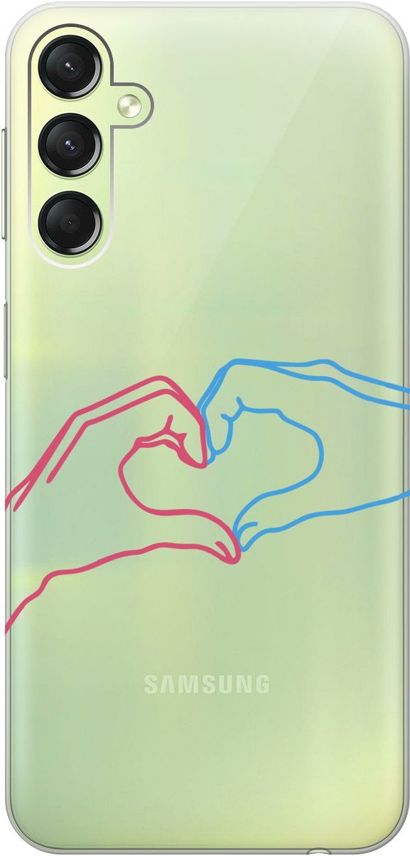 

Чехол на Samsung Galaxy A24 "Fall in Love" прозрачный, Прозрачный;голубой, 159521