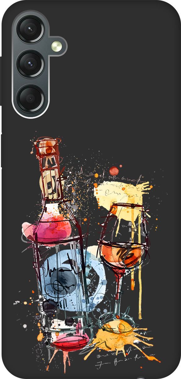 

Чехол на Samsung Galaxy A24 "Aquarelle Wine" черный, Черный;голубой, 159522