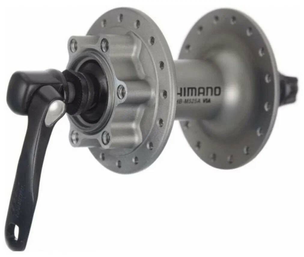 Shimano Втулка передняя Shimano Deore M525A, 36 отв, QR, 6-болт., цвет Серебристый