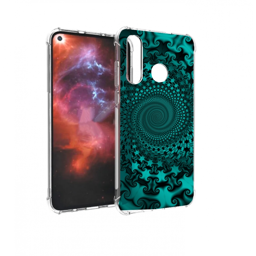 

Чехол бампер MyPads зеленый-гипноз для Huawei Nova 4 противоударный, Прозрачный, Tocco