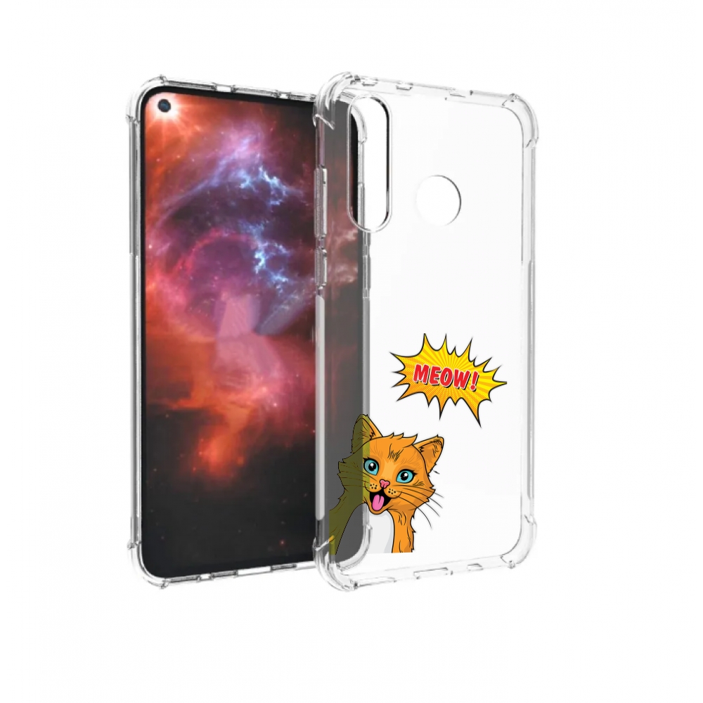 

Чехол бампер MyPads кот-мяу детский для Huawei Nova 4 противоуда, Прозрачный, Tocco