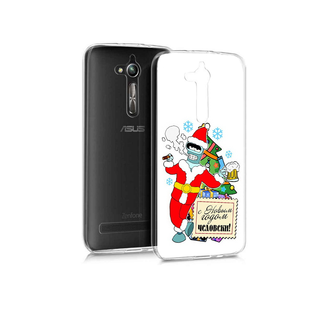 

Чехол MyPads Tocco для Asus ZenFone Go (ZB500KL) С новым годом человеки, Прозрачный, Tocco