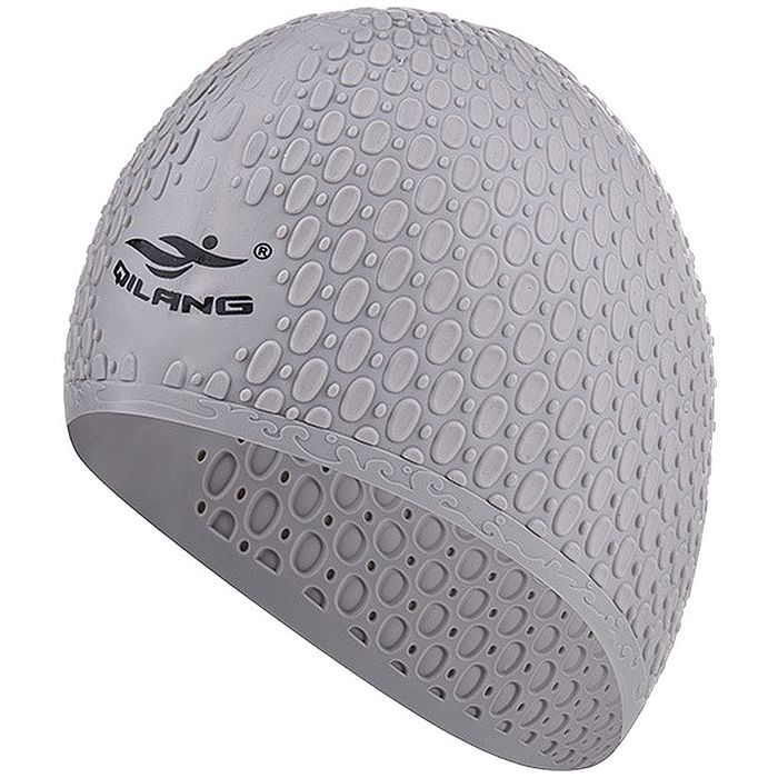 

Шапочка для плавания QILANG силиконовая Bubble Cap (серый), силиконовая Bubble Cap