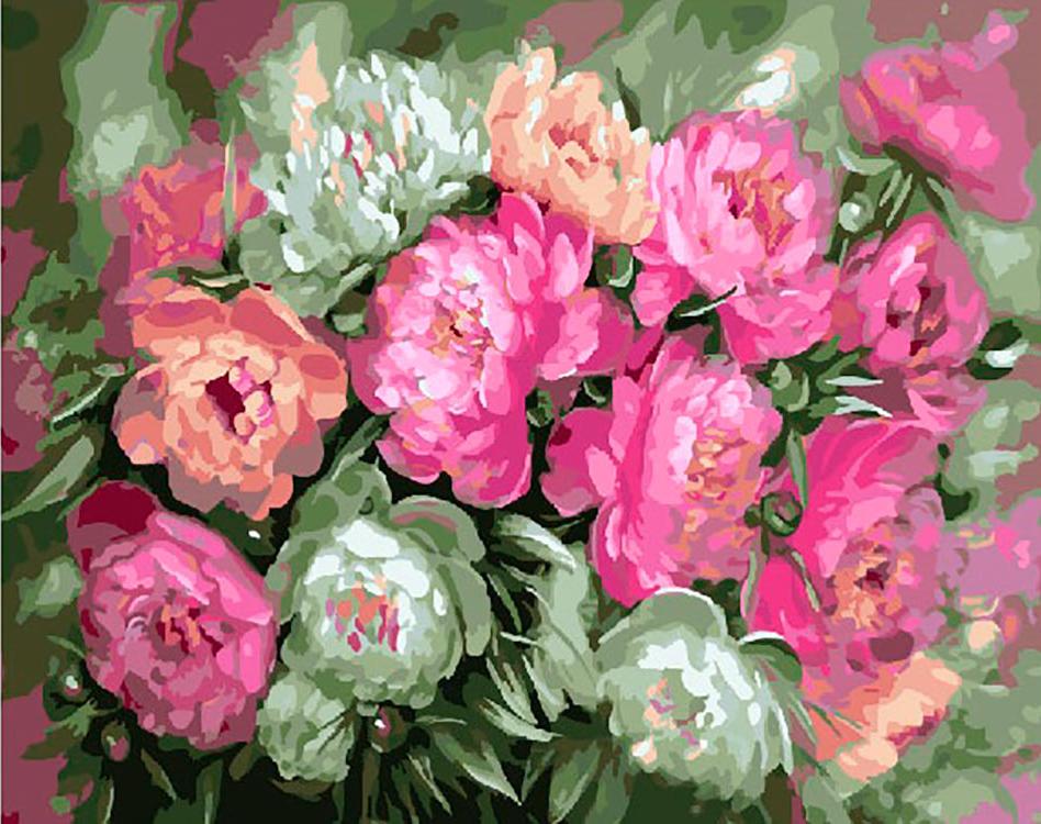 

Картина по номерам Paintboy Утренние пионы, 40x50, Утренние пионы