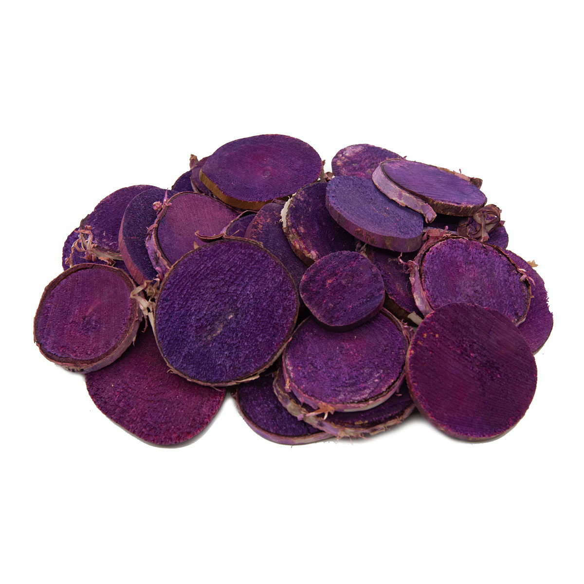 

Спилы круглые для декора, диаметр 3-6 см, толщина 0,4см, 250г фиолетовый