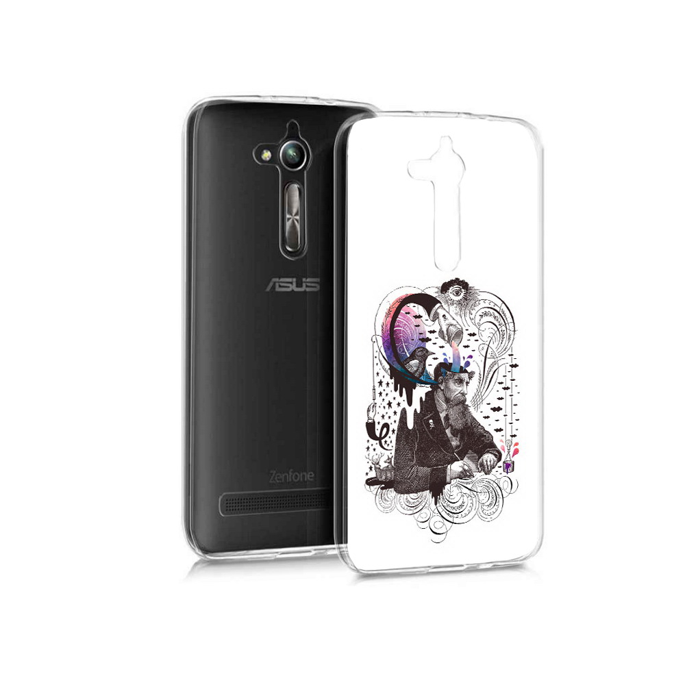 

Чехол MyPads Tocco для Asus ZenFone Go (ZB500KL) абстракция думающий мужчина, Прозрачный, Tocco