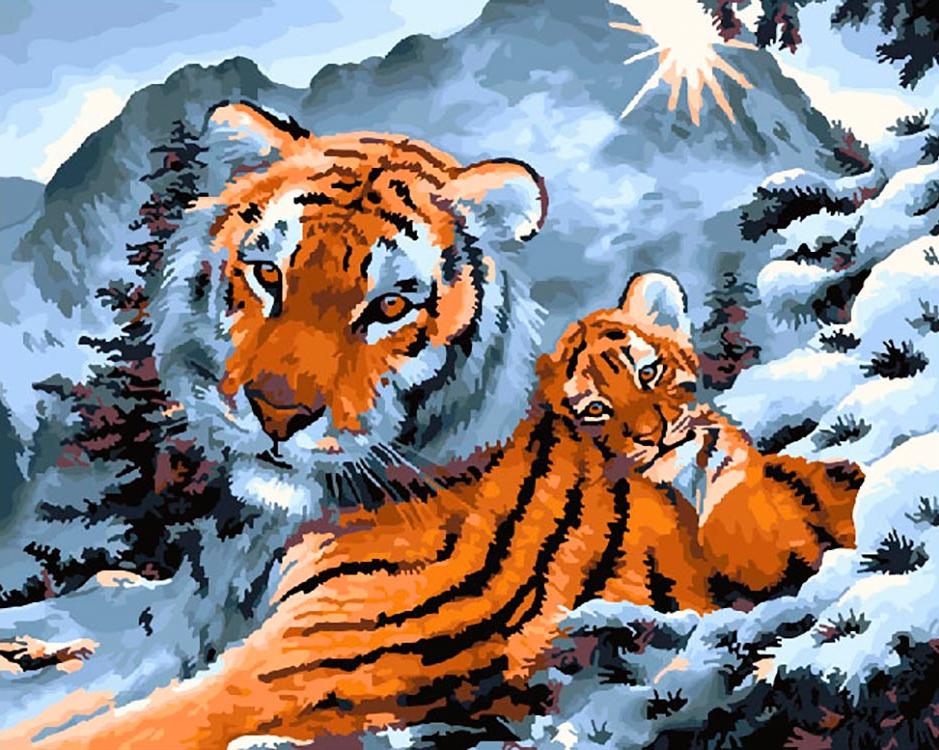 

Картина по номерам ВанГогВоМне Полосатая мама, 40x50, Полосатая мама