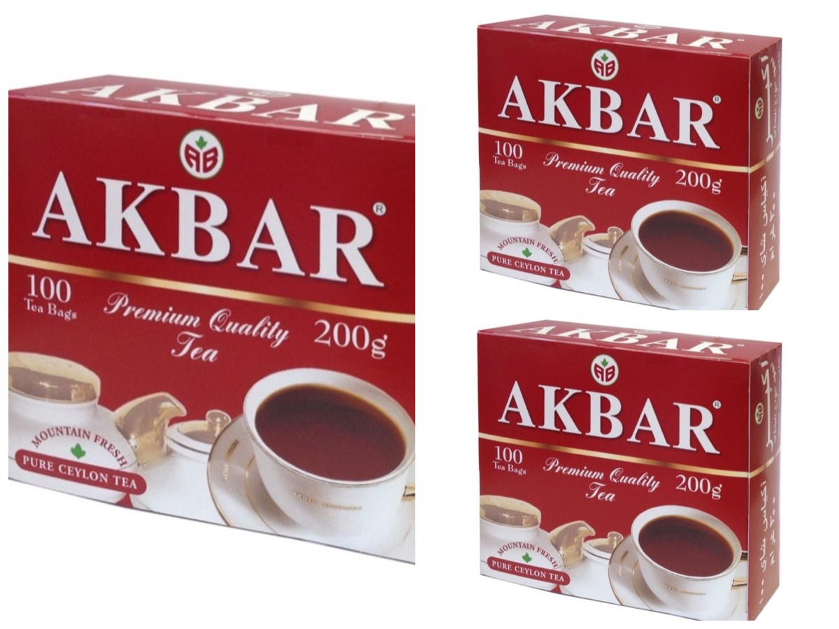 Чай черный Akbar Красно-белая серия, 100 пакетиков х 3 шт