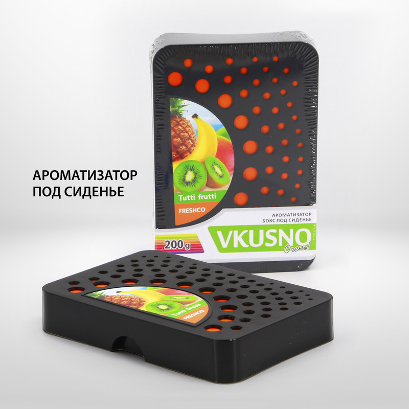 

Ароматизатор в машину Freshco AR4BX080 Vkusno Тутти фрутти, Черный