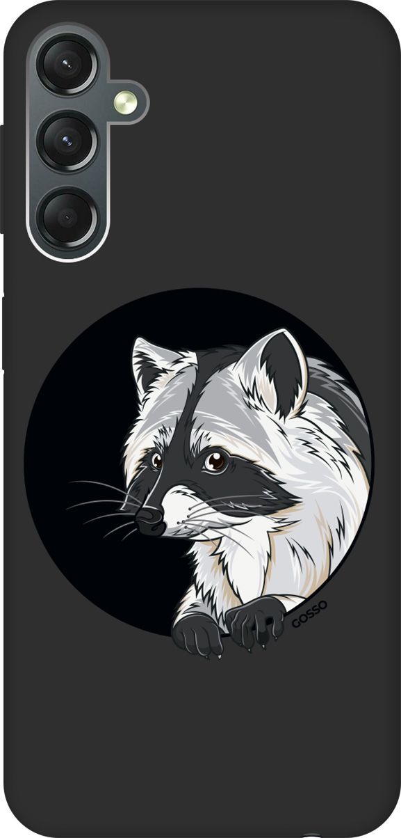 

Чехол на Samsung Galaxy A24 "Raccon in a Hollow" черный, Черный;белый, 159522